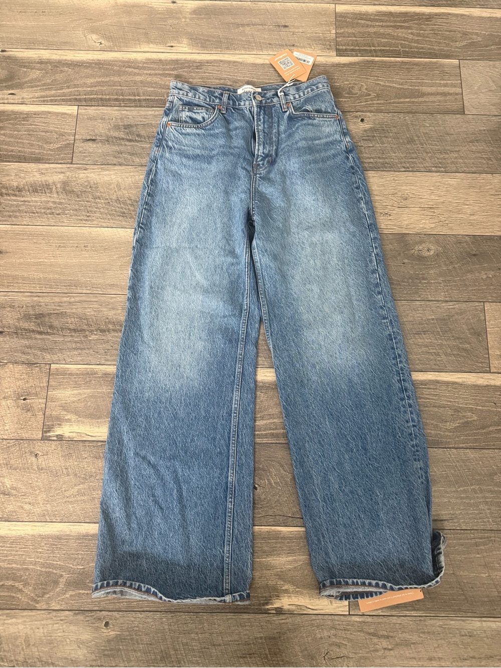 Reformation Wide Leg Jeans in Light Blue Denim
